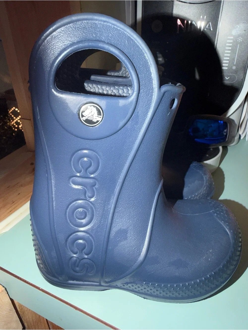 CROCS Kids Navy Rain & Snow Handle Boots